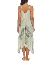 Raviya Tie-Dye Handkerchief-Hem Cover-Up Dress