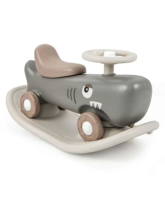 Costway Convertible Rocking Horse & Sliding Car with Detachable Balance Board