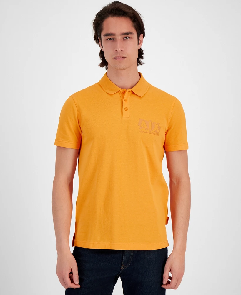 A|X Armani Exchange Men's Short Sleeve Broken Logo Polo Shirt, Created for Macy's