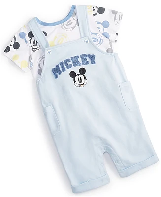 Disney Baby Mickey Mouse T-Shirt & Shortall, 2 Piece Set