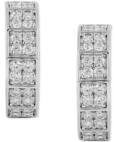 Men's Diamond Square Cluster Geometric Hoop Earrings (1 ct. t.w.), 3/4"