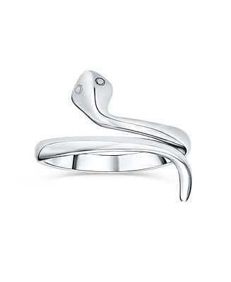 Minimalist Delicate Simple Midi Knuckle Thin 2MM Band Stackable Bypass Wrap Snake Serpent Ring .925 Sterling Silver
