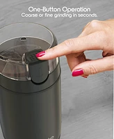 Tzumi Puree Electric Coffee Grinder, One-Touch Spice, Herb, and Bean Grinder with Stainless Steel Blades