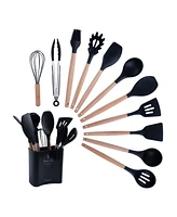 Mega Casa 12-Piece Silicone Kitchen Utensils Set(Pink)