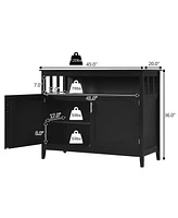 Costway Kitchen Sideboard Buffet Server Cupboard Storage Cabinet with 2 Doors