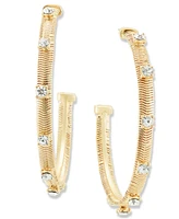 I.n.c. International Concepts Large Pave Studded Snake Chain C-Hoop Earrings, 2.15", Created for Macy's