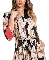 Midnight Bakery Women's Printed Satin Wrap Robe