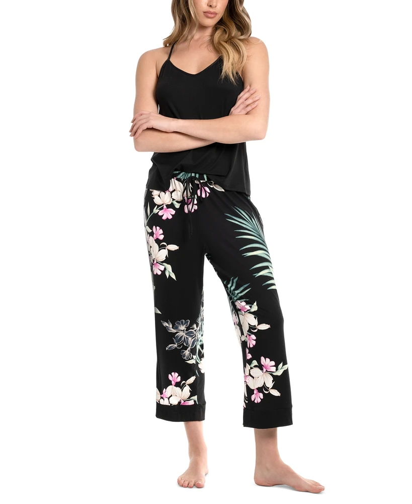 Linea Donatella Women's 3-Pc. Printed Travel Sleep Set