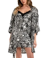 Linea Donatella Women's Rylie Printed Satin Robe