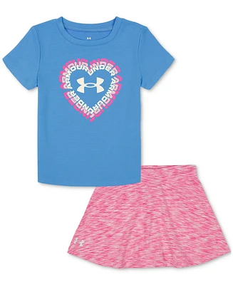 Under Armour Toddler & Little Girls Heart T-Shirt Skort, 2 Piece Set