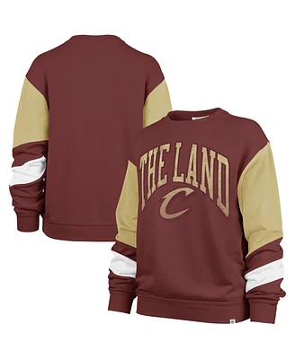 Women's '47 Brand Wine Cleveland Cavaliers 2023/24 City Edition Nova Crew Sweatshirt