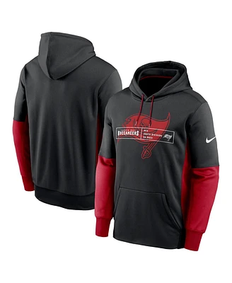 Men's Nike Black Tampa Bay Buccaneers Color Block Fleece Performance Pullover Hoodie