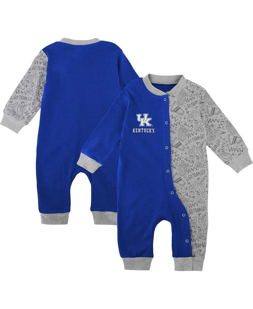 Baby Boys and Girls Royal Kentucky Wildcats Playbook Two-Tone Sleeper