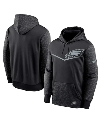 Men's Nike Black Philadelphia Eagles Rflctv Chevron Pullover Hoodie