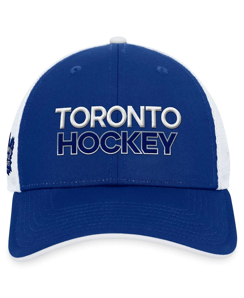 Men's Fanatics Blue Toronto Maple Leafs Authentic Pro Rink Trucker Adjustable Hat