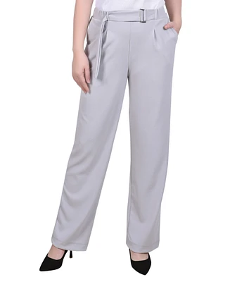 Ny Collection Women's Belted Scuba Crepe Pants