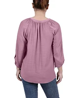 Ny Collection Women's Raglan Sleeve Split Neck Blouse Top