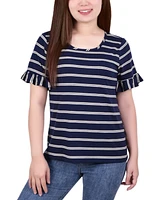 Ny Collection Women's Short Bell Sleeve Top