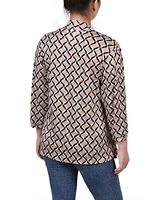 Ny Collection Women's 3/4 Sleeve Two-Fer Top