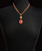 Style & Co Stone & Seed Bead Multi-Chain Pendant Necklace, 17" + 3" extender, Created for Macy's