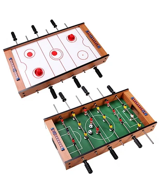 Costway 2 In 1 Table Game Air Hockey Foosball Table Christmas Gift For Kids