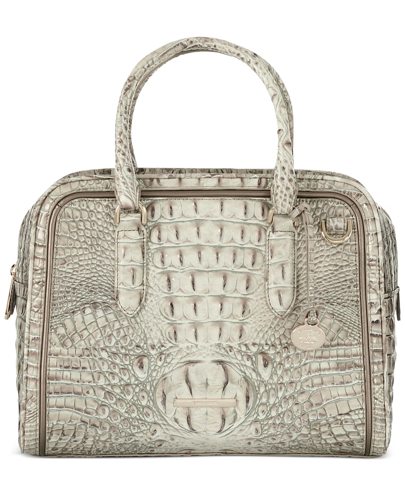 Brahmin Marissa Fairest Grey Breakwater Small Leather Satchel