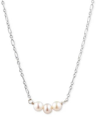 Lauren Ralph Lauren Sterling Silver Genuine Freshwater Pearl Statement Necklace, 18"+ 3" extender