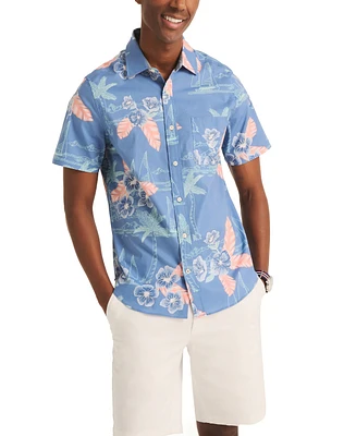 Nautica Men's Floral Short Sleeve Button-Front Shirt