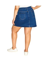 City Chic Women's Island Denim Skirt