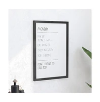 Cilla Magnetic Wall Mounted White Board with Wood Frame
