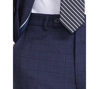 Calvin Klein Men's Slim-Fit Wool-Blend Stretch Plaid Suit Separate Pant