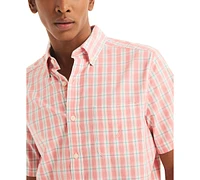 Nautica Men's Plaid Short Sleeve Button Down Shirt