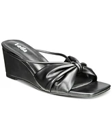 Vaila Shoes Women's Olivia Knotted Slide Wedge Sandals Extended Sizes 9-14