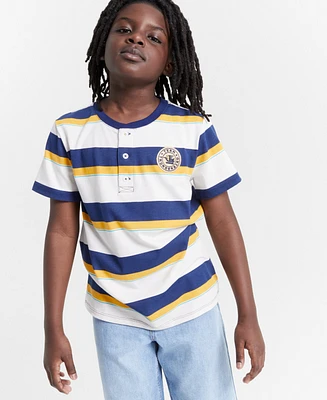 Epic Threads Big Boys Rugby Striped Henley T-Shirt, Created for Macy's