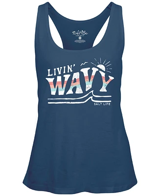 Salt Life Women's In The Curl Cotton Racerback Tank Top