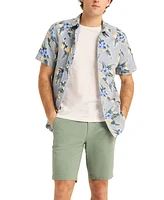 Nautica Men's Floral Print Short Sleeve Button-Front Shirt