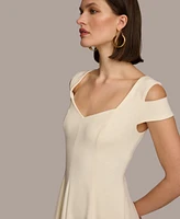 Donna Karan Women's Cold-Shoulder Fit & Flare Dress