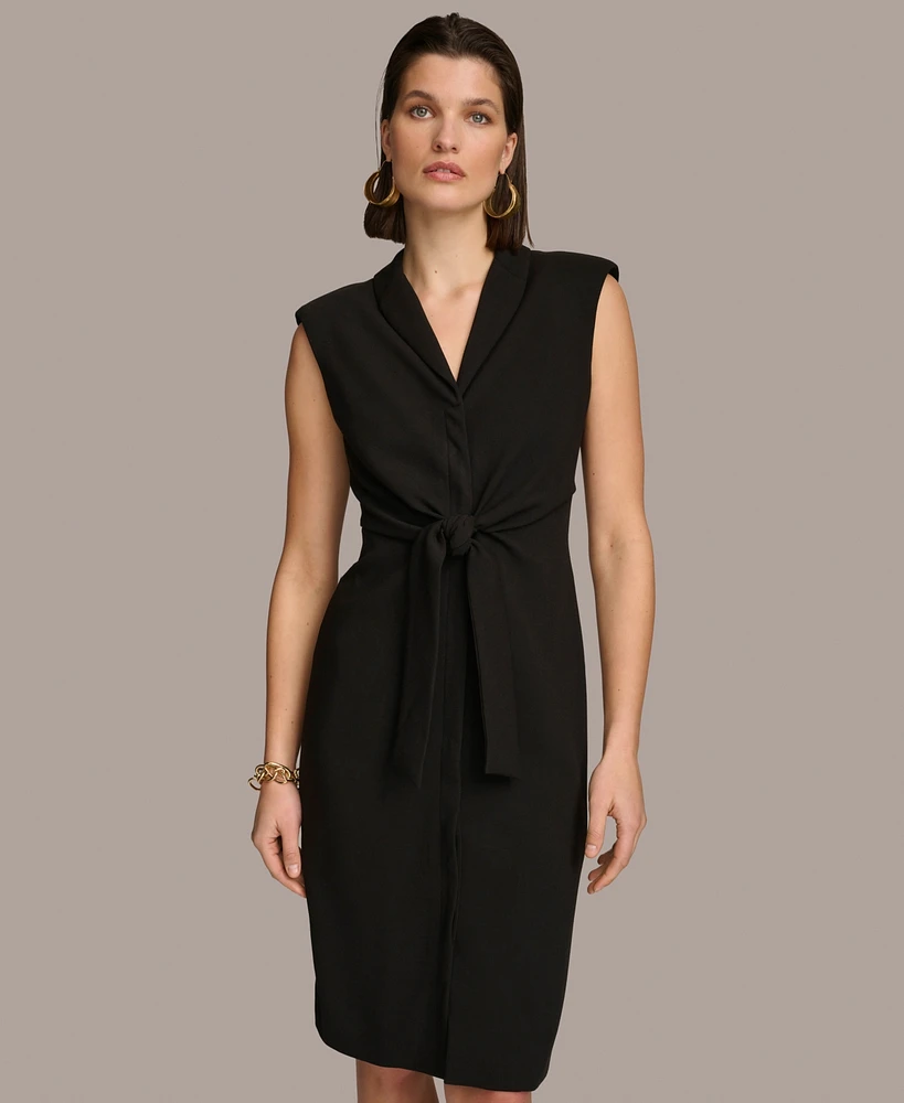 Donna Karan Women's Tie-Front Sleeveless Blazer Dress