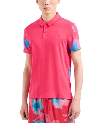 A|X Armani Exchange Men's Floral Polo Shirt