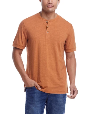 Weatherproof Vintage Men's Short Sleeve Melange Henley Shirt