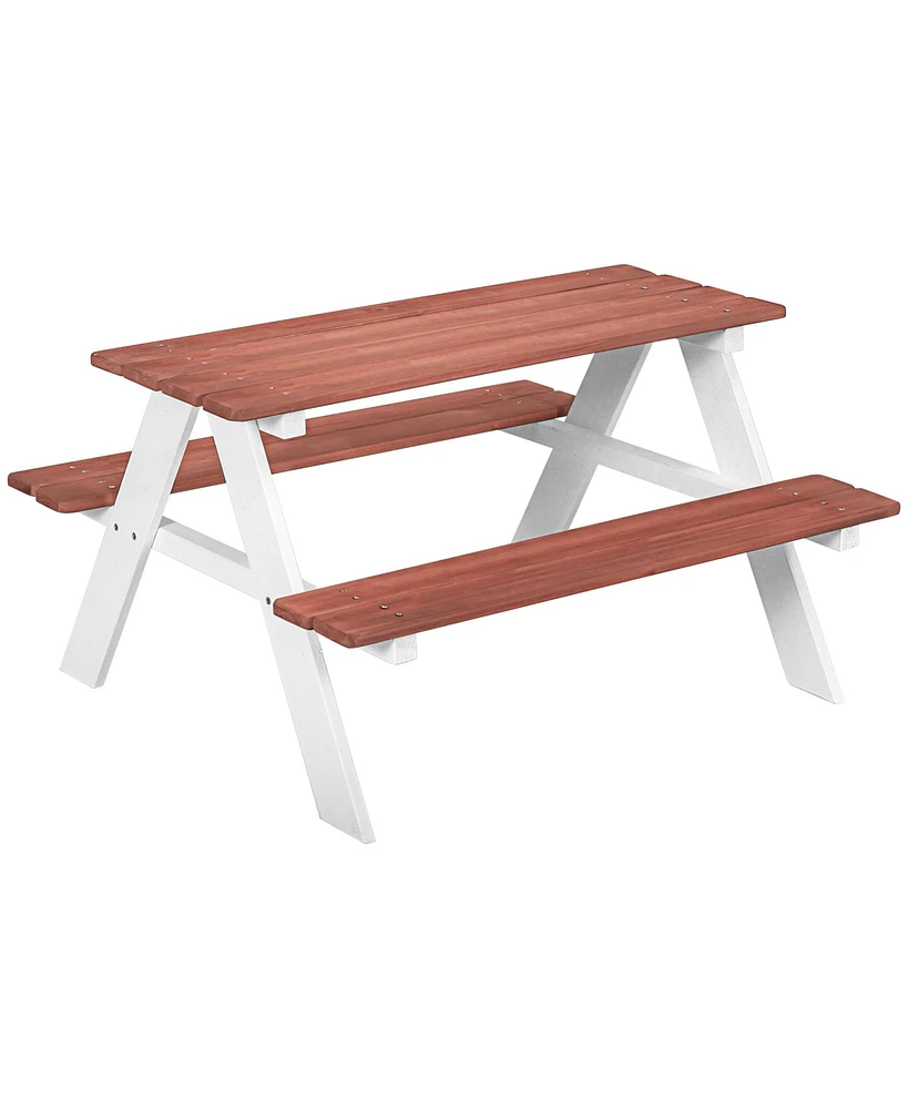 Outsunny Kids Picnic Table Set for Garden, Backyard, Aged 3-8 Years Old