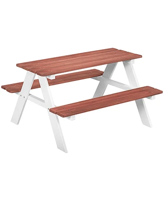 Outsunny Kids Picnic Table Set for Garden, Backyard, Aged 3-8 Years Old