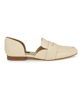 Nine West Women's Gorel D'Orsay Pointy Toe Dress Flat Loafers - Cream