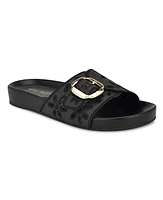 Nine West Women's Giulia Buckle Flat Slip-On Sandals