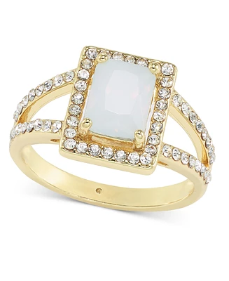 Charter Club Gold-Tone Pave & White Crystal Split Band Ring, Created for Macy's