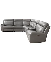 Closeout! Sheeler 6-Pc. Faux Leather Sectional with Power Motion Chairs & 1 Console