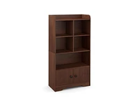 4 Tiers Bookshelf with Cubes Display Shelf and 2 Doors