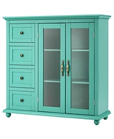 Slickblue Buffet Sideboard Table Kitchen Storage Cabinet with Drawers and Doors