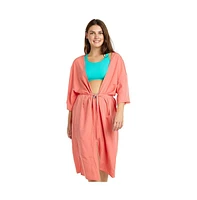 Calypsa Women's Long Kimono Beach Cover Up