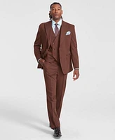 Tayion Collection Mens Classic Fit Plaid Suit Separates